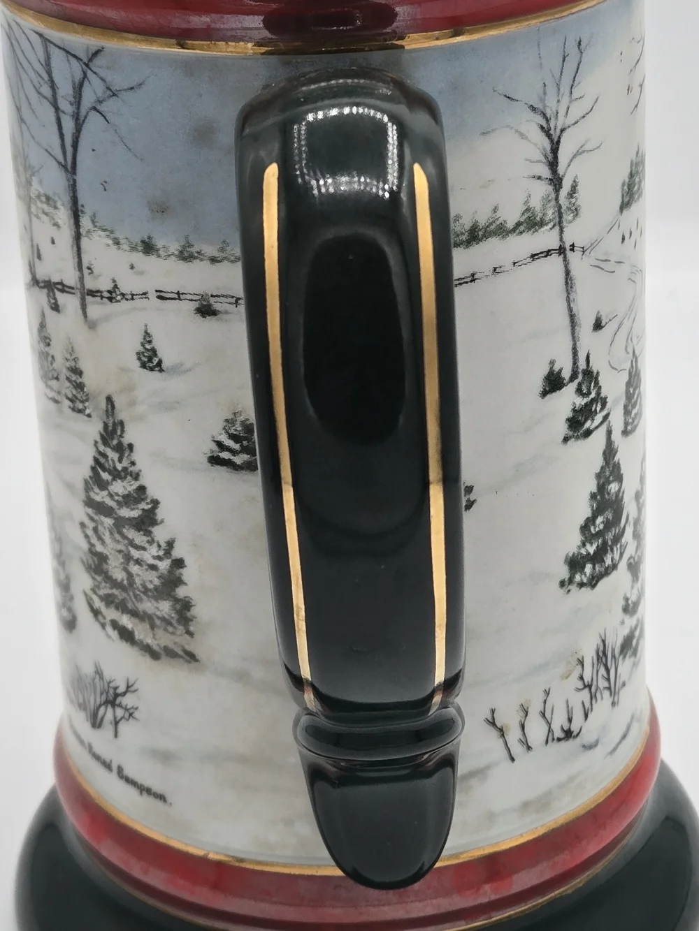 1991 Budweiser Clydesdale Holiday Ceramic Beer Stein 